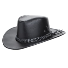 Chapéu de Couro Preto Liso Texas Diamond 25286 Chapéu de Couro Preto Liso Texas Diamond 25286