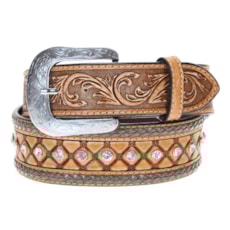 Cinto de Couro com Strass Pyramid Country 22688 Cinto de Couro com Strass Pyramid Country 22688