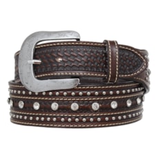 Cinto de Couro Marrom com Strass Pyramid Country 26934 Cinto de Couro Marrom com Strass Pyramid Country 26934