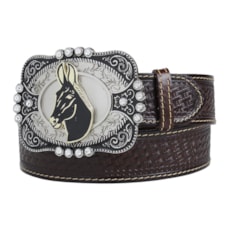 Cinto de Couro Masculino Cowboy Cow Way Marrom 22423 Cinto de Couro Masculino Cowboy Cow Way Marrom 22423