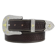 Cinto de Couro Masculino Cowboy Cow Way Marrom 22427 Cinto de Couro Masculino Cowboy Cow Way Marrom 22427
