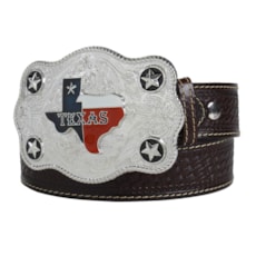 Cinto de Couro Masculino Cowboy Cow Way Marrom 22429 Cinto de Couro Masculino Cowboy Cow Way Marrom 22429
