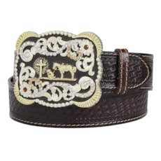 Cinto de Couro Masculino Cowboy Cow Way Marrom 22433 Cinto de Couro Masculino Cowboy Cow Way Marrom 22433
