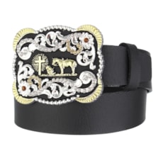 Cinto Preto de Couro Masculino Cow Way 26472 Cinto Preto de Couro Masculino Cow Way 26472