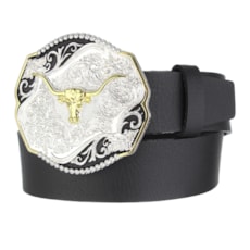 Cinto Preto de Couro Masculino Cow Way 26473 Cinto Preto de Couro Masculino Cow Way 26473