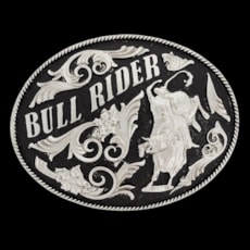 Fivela Bull Rider Sumetal Preta e Prata 20327 Fivela Bull Rider Sumetal Preta e Prata 20327