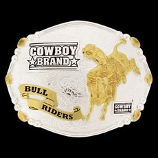 Fivela Bull Riders com Banho Dourado e Prata - Cowboy Brand 13888