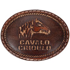 Fivela Cavalo Crioulo Oval Revestida em Couro - Pyramid Country 18755