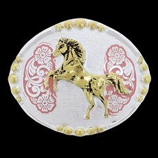 Fivela Infantil Cavalo Detalhe Rosa Master 27874