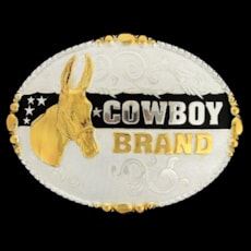 Fivela Mula com Banho Dourado e Prata - Cowboy Brand Fivela Mula com Banho Dourado e Prata - Cowboy Brand