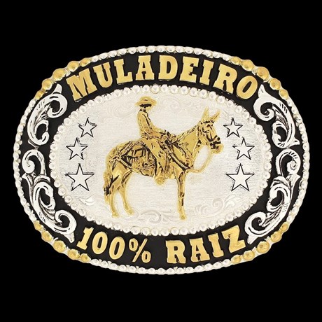 Fivela Muladeiro 100% Raiz Banho Dourado / Prata - Master 16464