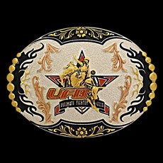 Fivela Ultimate Fighter Bulls com Banho Prata/ Dourado/ Cobre - Sumetal