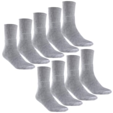 Meia Kit 9 Pares Canelada Lisa Cinza Cow Way 24173 Meia Kit 9 Pares Canelada Lisa Cinza Cow Way 24173