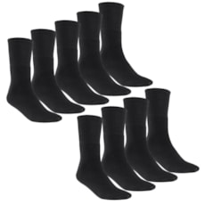 Meia Kit 9 Pares Canelada Lisa Preta Cow Way 24172 Meia Kit 9 Pares Canelada Lisa Preta Cow Way 24172