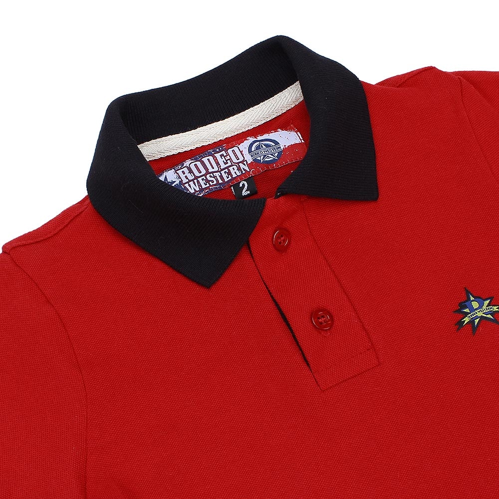 polo infantil vermelha