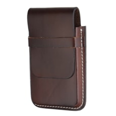 Porta Celular em Couro Marrom Liso Cow Way 26501 Porta Celular em Couro Marrom Liso Cow Way 26501