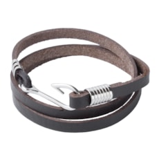 Pulseira Masculina de Couro Marrom Anzol Cow Way 25136 Pulseira Masculina de Couro Marrom Anzol Cow Way 25136