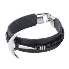Pulseira Masculina Preta de Couro Âncora Cow Way 25160 Pulseira Masculina Preta de Couro Âncora Cow Way 25160