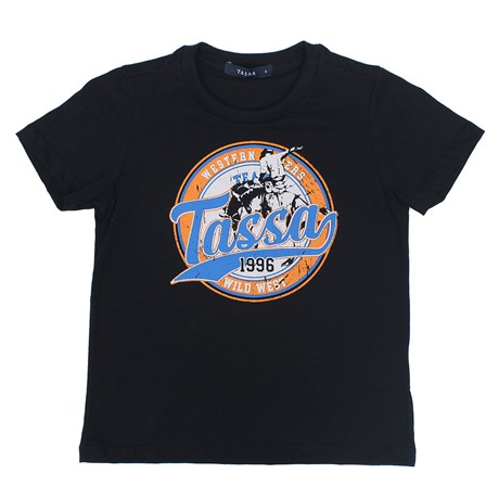 T-Shirt Infantil Masculina Preta Tassa 31925